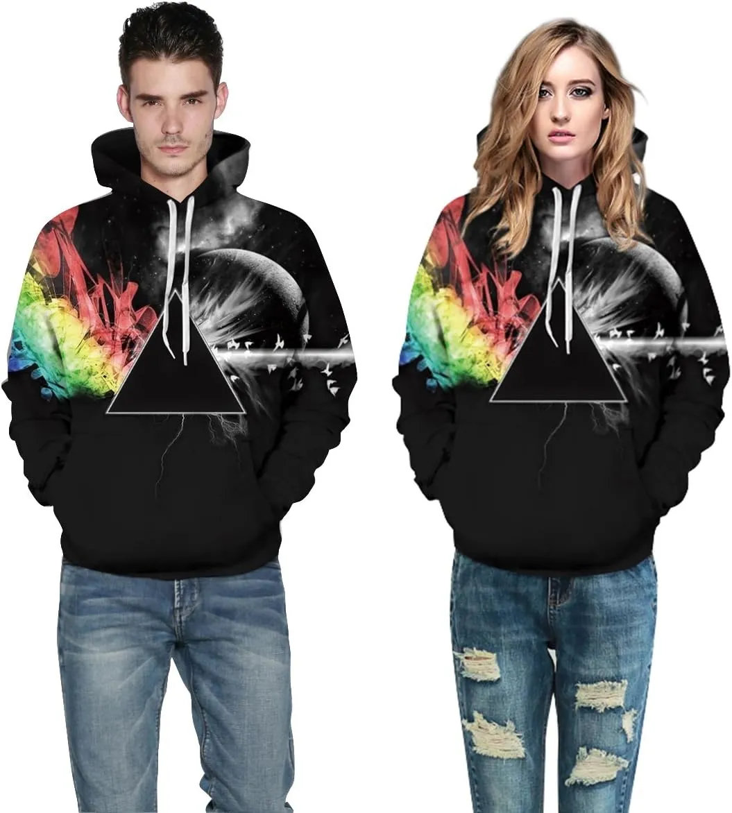 Men Women Unisex Hoodies Novelty 3D Print Graphic Hooded Pullover Sweatshirt with Pocket