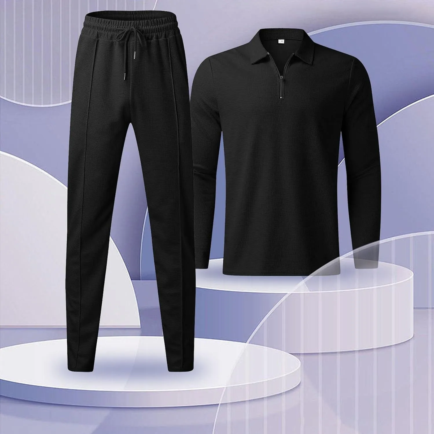 Mens 2 Piece Sweat Suit Leisure Solid Color Sweater Pants Sports Suit Set Mens 2 Piece Hoodie for Men Mens