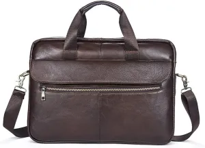 Men's Bag Business Men Business Briefcase Solid Color Cowhide Handbag