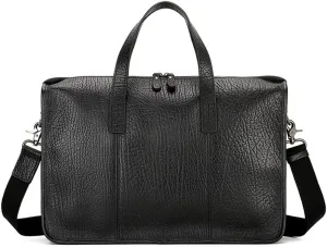 Men's Bag Leather Men's Handbag Layer Cowhide Computer Business Briefcase Single Shoulder Crossbody(E)