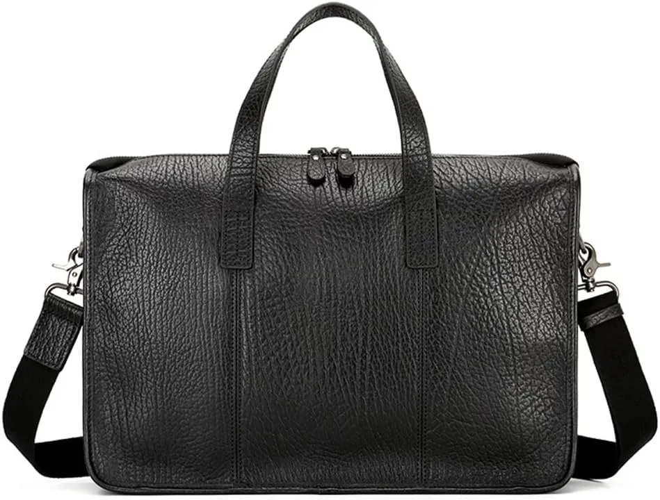 Men's Bag Leather Men's Handbag Layer Cowhide Computer Business Briefcase Single Shoulder Crossbody(E)
