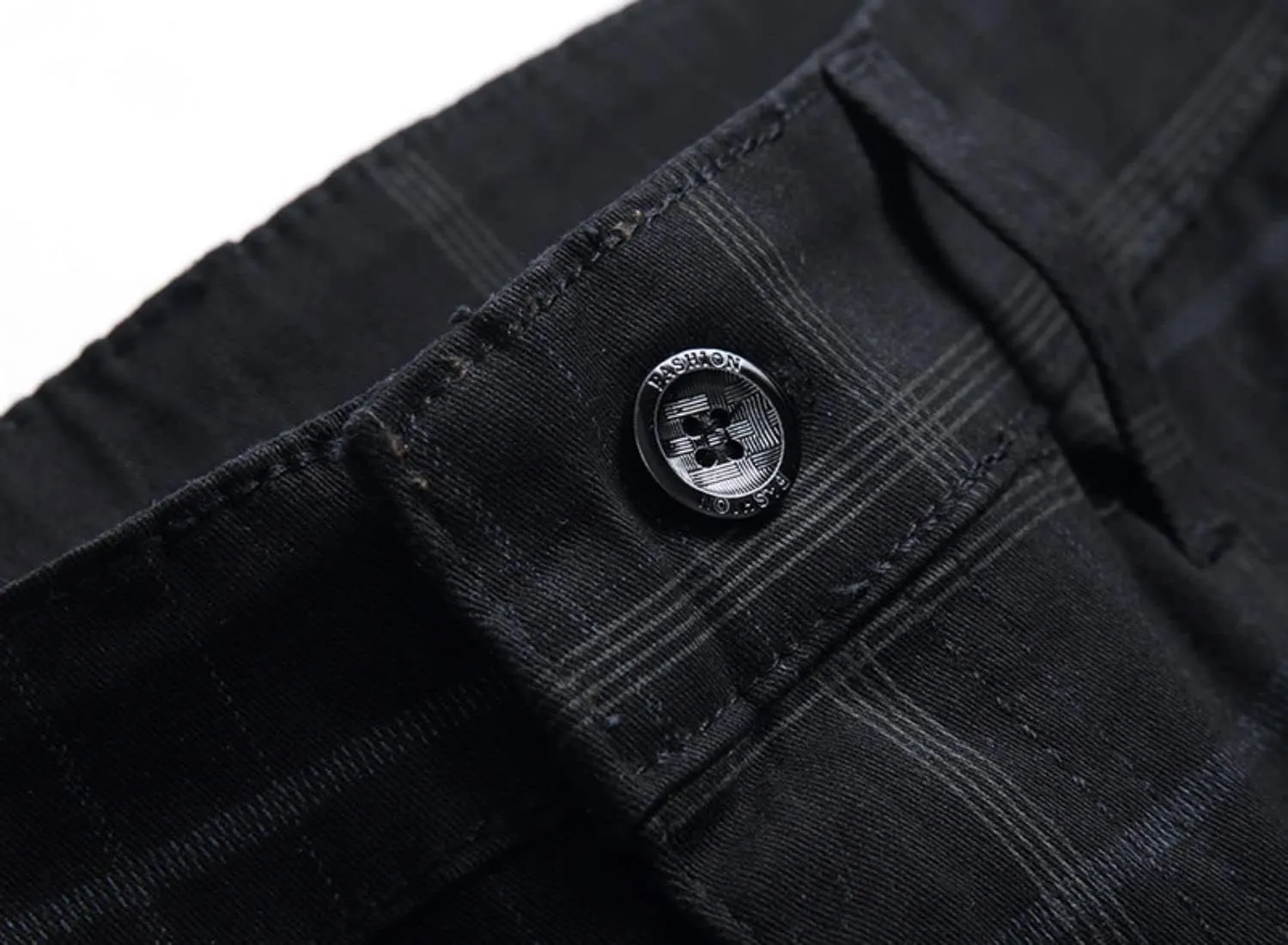 Mens Casual Plaid Chino Pants Fashion Lightweight Flat-Front Stretch Skinny Slim Fit Business Dress Pants