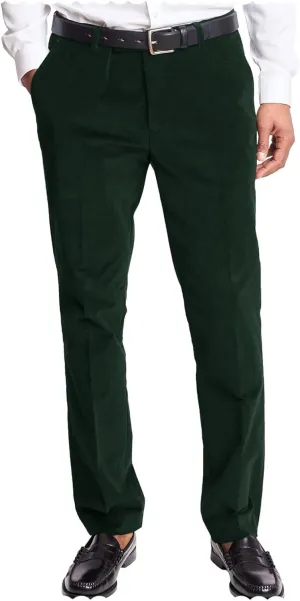 Men's Classic Fit Velvet Dress Pants for Wedding Dinner