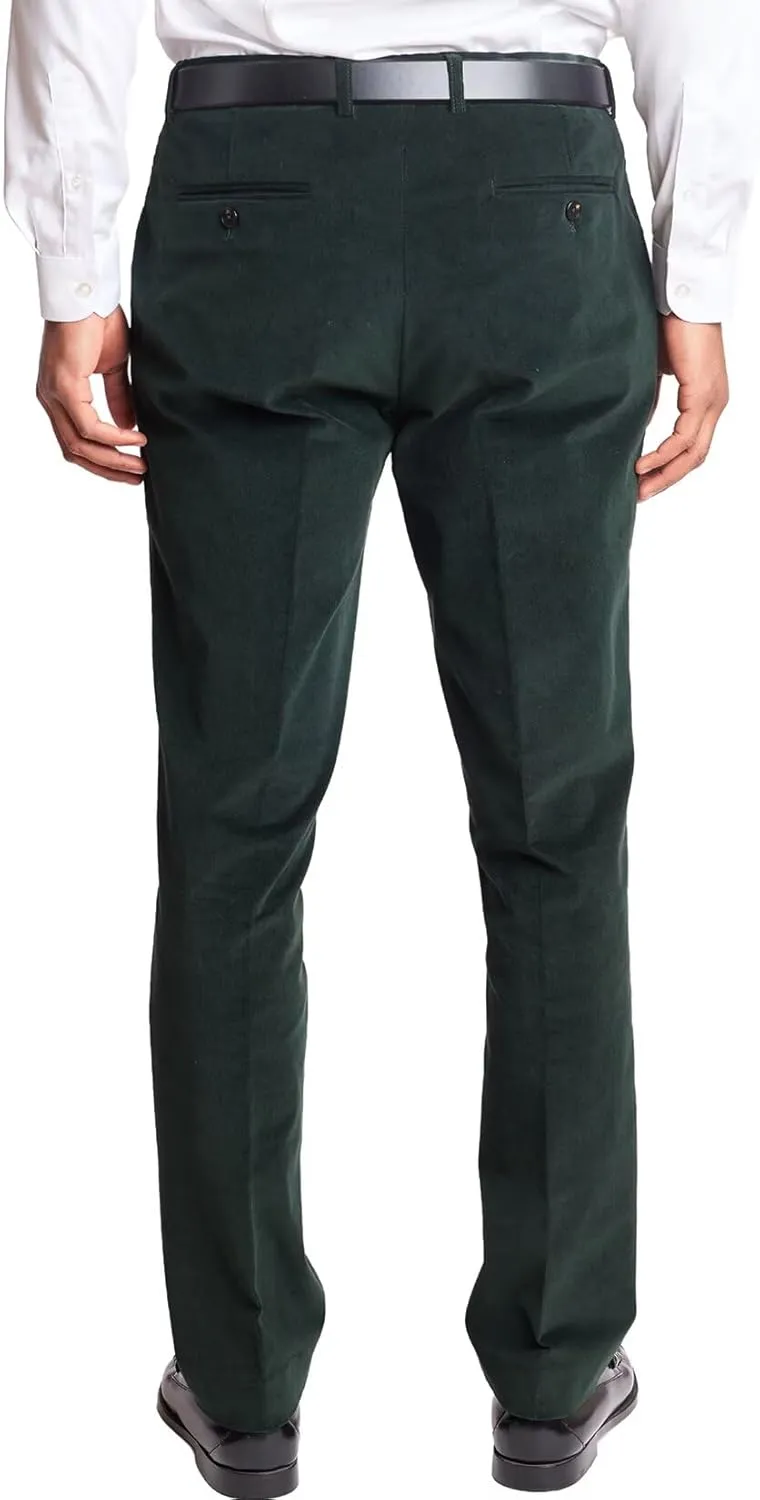 Men's Classic Fit Velvet Dress Pants for Wedding Dinner