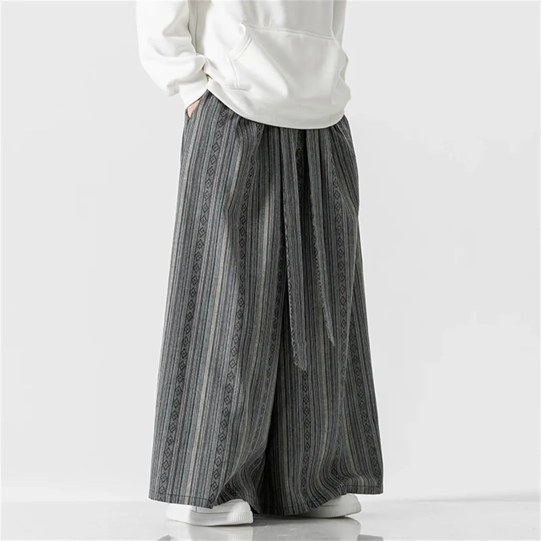Men's Cotton Harem Pants Stretch Waist Harem Pants Oversized Wide Leg Pants Streetwear