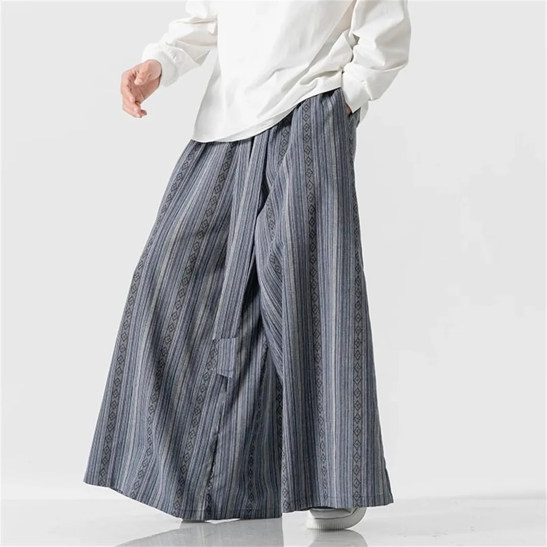 Men's Cotton Harem Pants Stretch Waist Harem Pants Oversized Wide Leg Pants Streetwear
