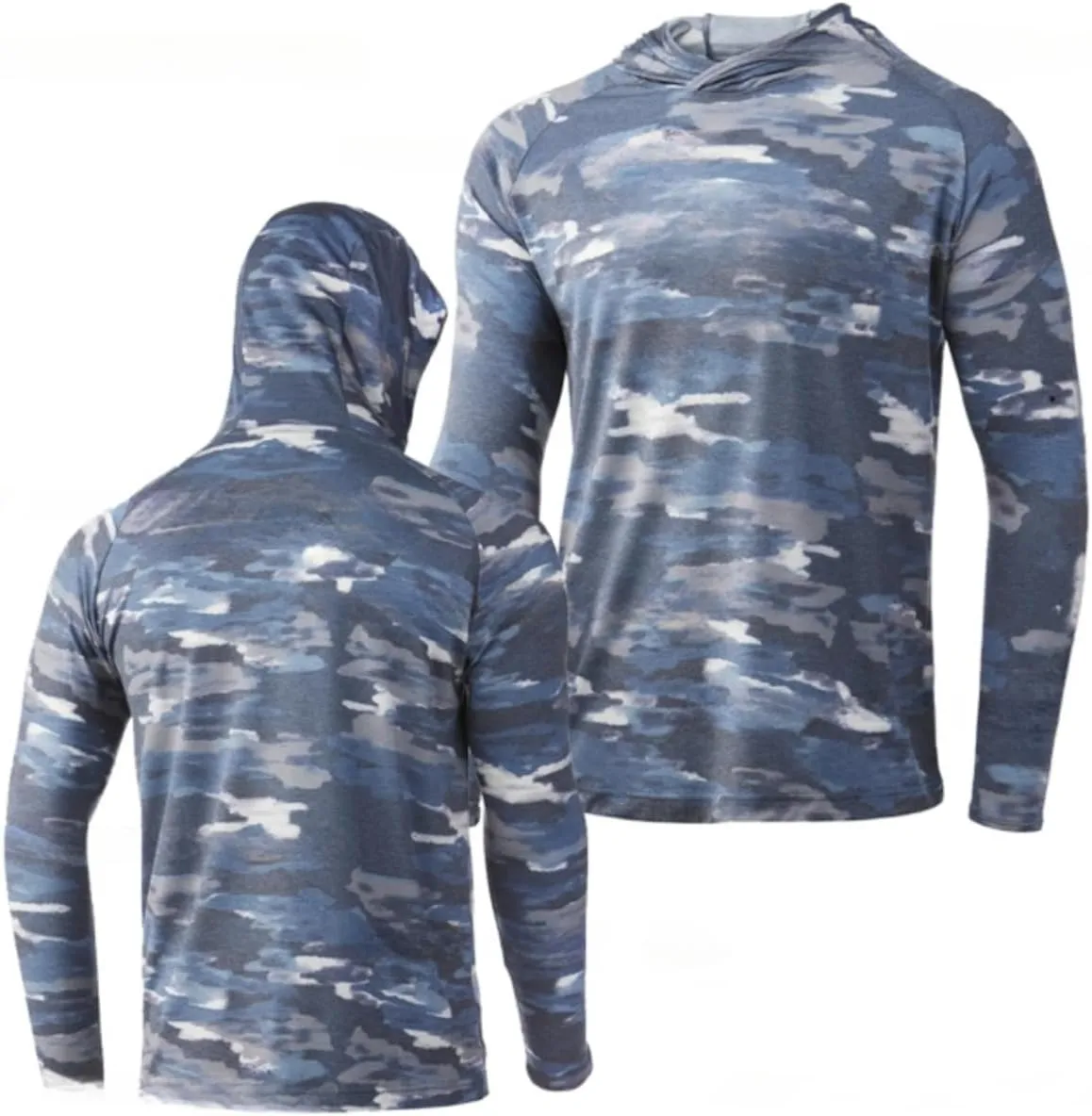 Men's Fishing Hiking Sun Protection Long Sleeve Shirt Quick Dry Cooling Hooded Sweatshirts Outdoor Performance