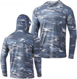 Men's Fishing Hiking Sun Protection Long Sleeve Shirt Quick Dry Cooling Hooded Sweatshirts Outdoor Performance