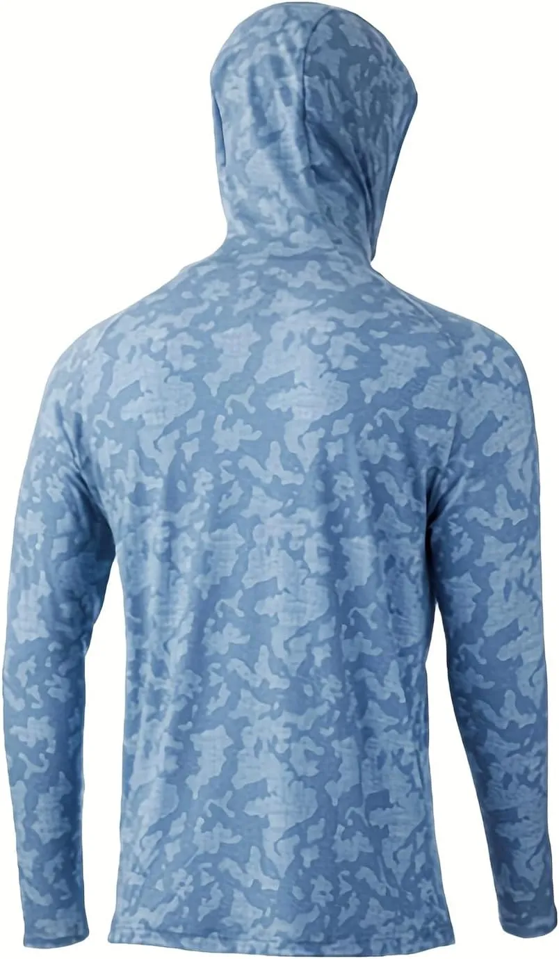 Men's Fishing Hiking Sun Protection Long Sleeve Shirt Quick Dry Cooling Hooded Sweatshirts Outdoor Performance