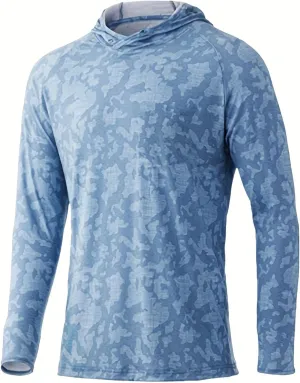 Men's Fishing Hiking Sun Protection Long Sleeve Shirt Quick Dry Cooling Hooded Sweatshirts Outdoor Performance