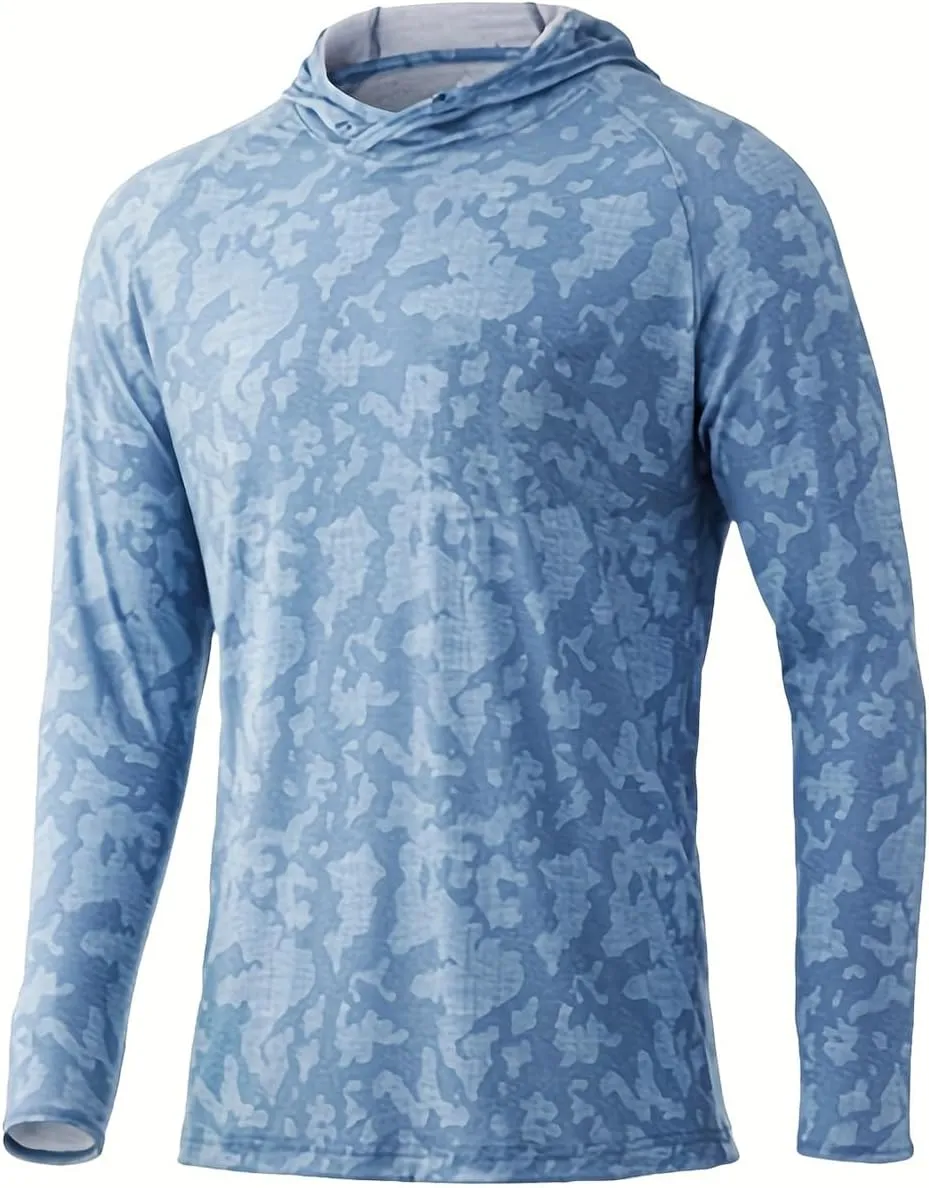 Men's Fishing Hiking Sun Protection Long Sleeve Shirt Quick Dry Cooling Hooded Sweatshirts Outdoor Performance