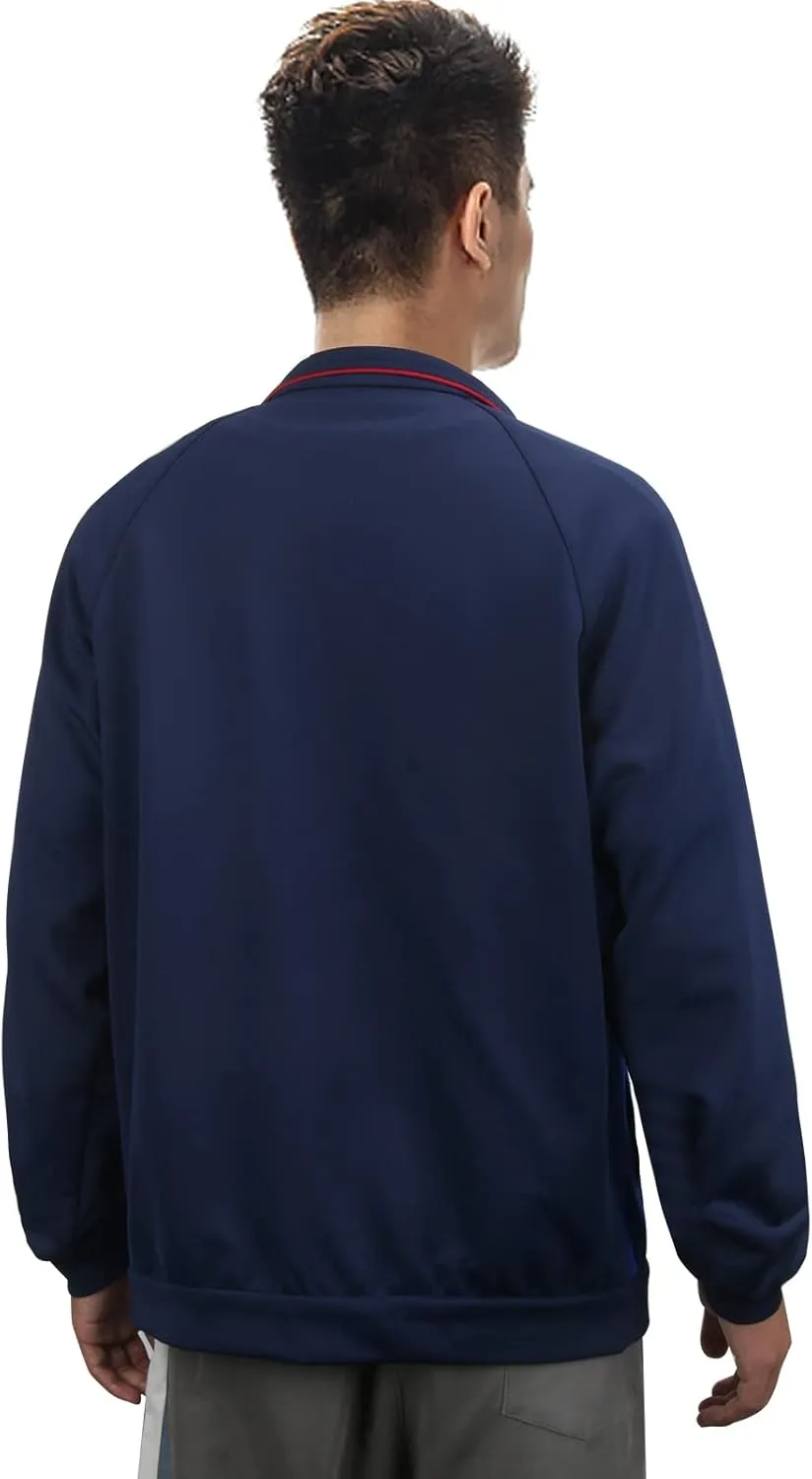 Mens Football Coach Costume Blue Jacket Pants Tracksuit Coat Soccer Suit Sportswear Training Halloween Cosplay Outfit