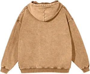 Mens Hoodies Pullover Vintage Hooded Sweatshirt Washed Hoodie Oversized Heavyweight Streetwear Cotton Sweatshirt
