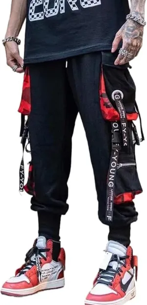 Men's Jogger Pants Techwear Hip Hop Harem Pants Streetwear Tactical Track Pants with Drawstring