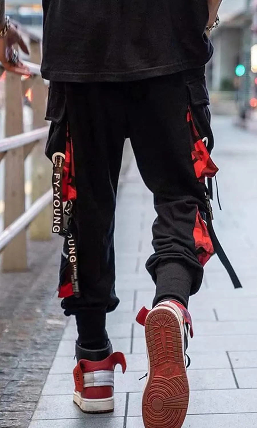 Men's Jogger Pants Techwear Hip Hop Harem Pants Streetwear Tactical Track Pants with Drawstring