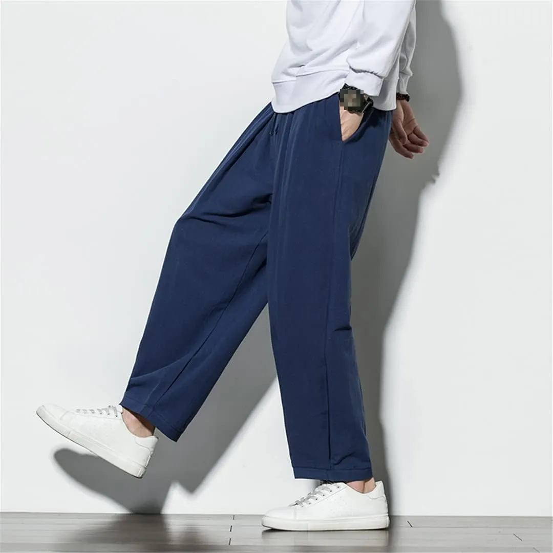Men's Joggers Sweatpants Harem Pants Black Cotton Summer Casual Loose Japanese Trouser