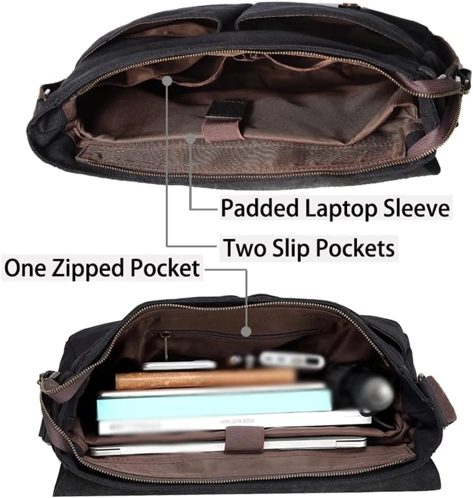 Men's Leisure Laptop Briefcase Canvas Business Handbag