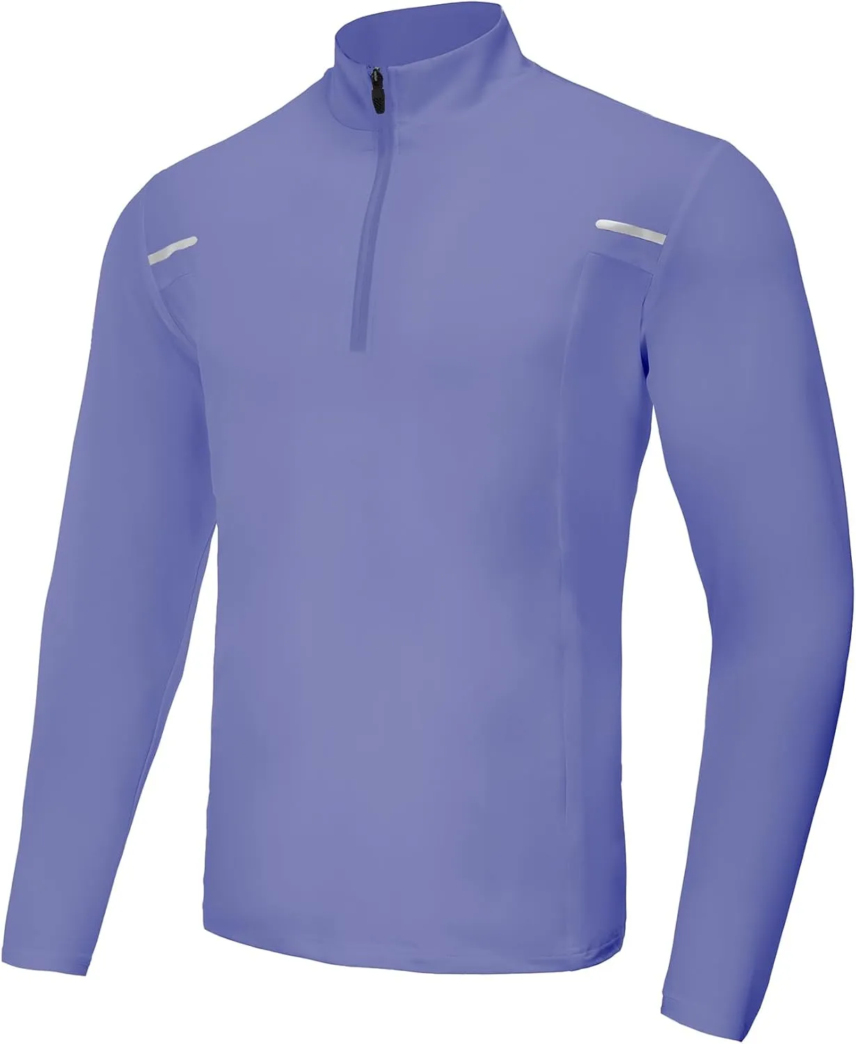 Men's Quarter Zip Athletic Shirt, Long Sleeve Performance Pullover, Quick Dry Running Cycling Workout Top Athletic Shirts