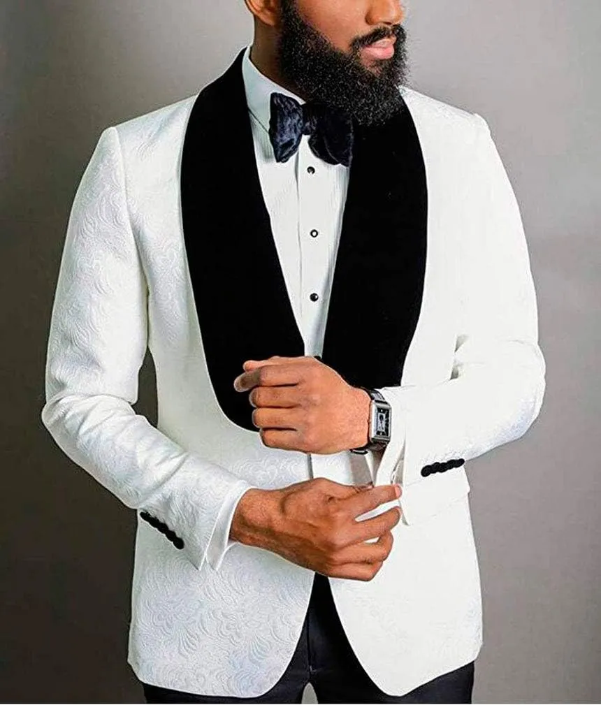 Men's Shawl Lapel Floral Blazer One Button Regular Fit Prom Party Jacket Dinner Coat
