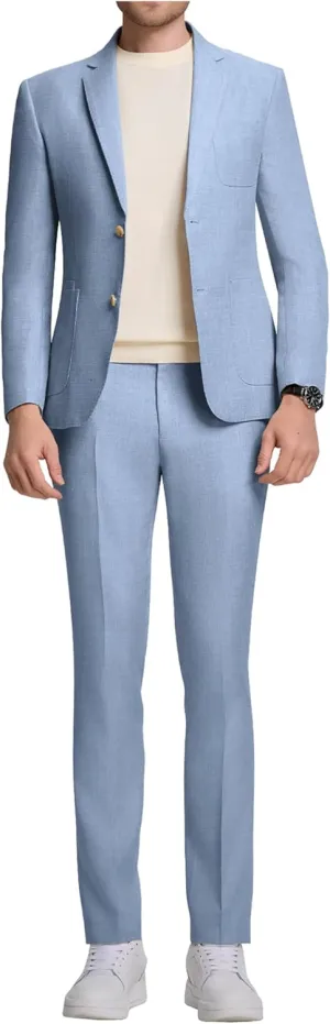 Men's Suit Slim Fit 2 Piece Suits for Wedding Prom Casual Suit Jacket Pants Lightweight Tuxedo Suits