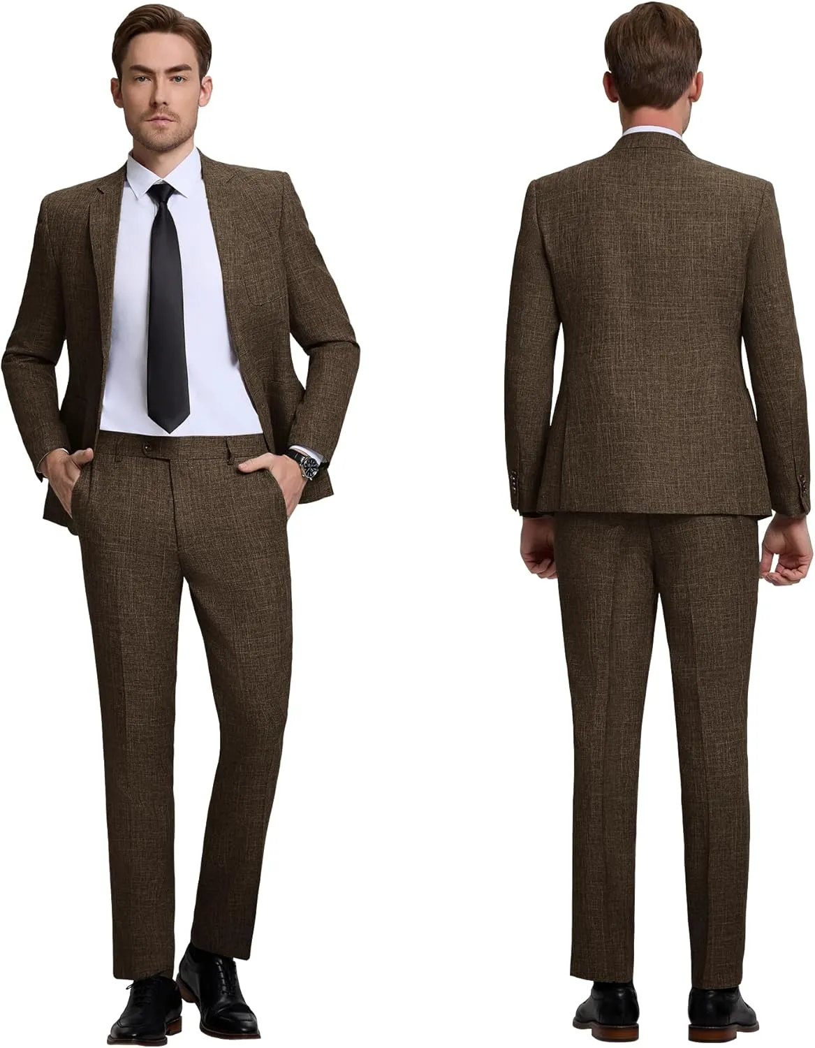 Men's Suit Slim Fit 2 Piece Suits for Wedding Prom Casual Suit Jacket Pants Lightweight Tuxedo Suits