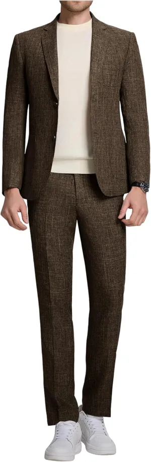 Men's Suit Slim Fit 2 Piece Suits for Wedding Prom Casual Suit Jacket Pants Lightweight Tuxedo Suits