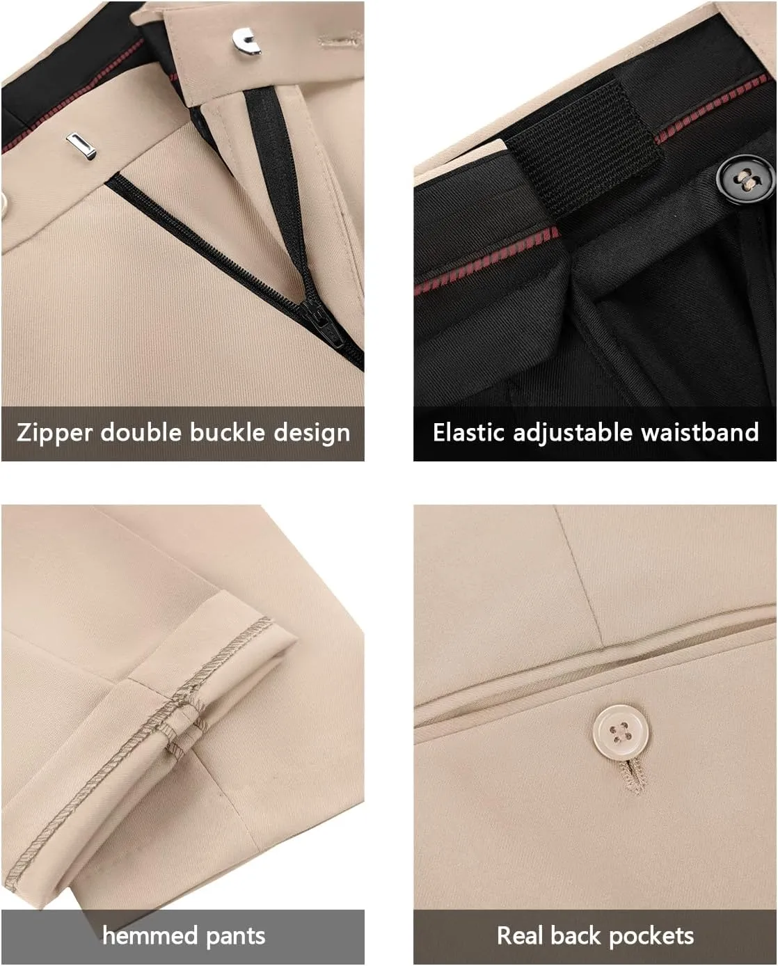 Mens Suits Slim Fit 2 Piece, Solid Blazer Pants Business Suit Set Prom Tuxedo Wedding Suit Jacket Pants Set