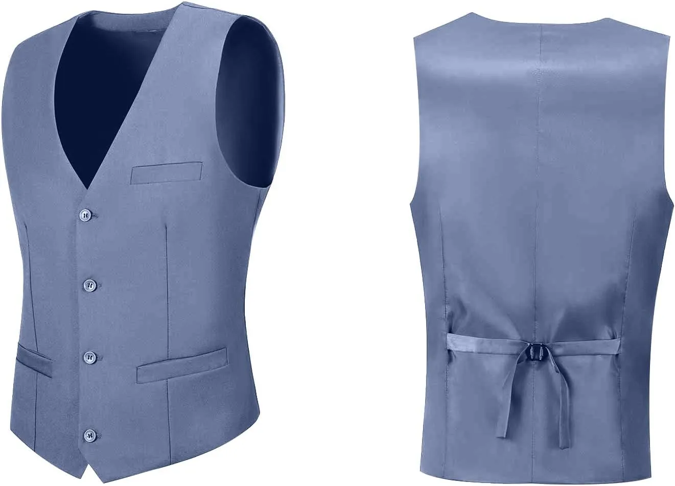 Mens Suits Vest Pants Set 2 Pieces Slim Fit Wedding Groomsmen Suit for Men Formal