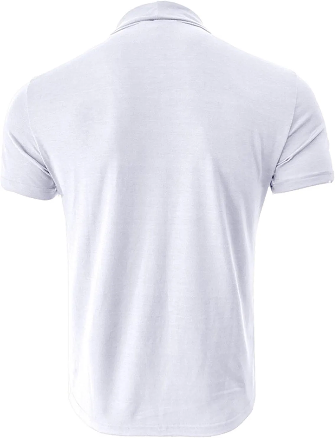 Mens T Shirt Short Sleeve Basic Turtleneck Slim Fit Undershirt Pullover Solid Sport Shirts Tops