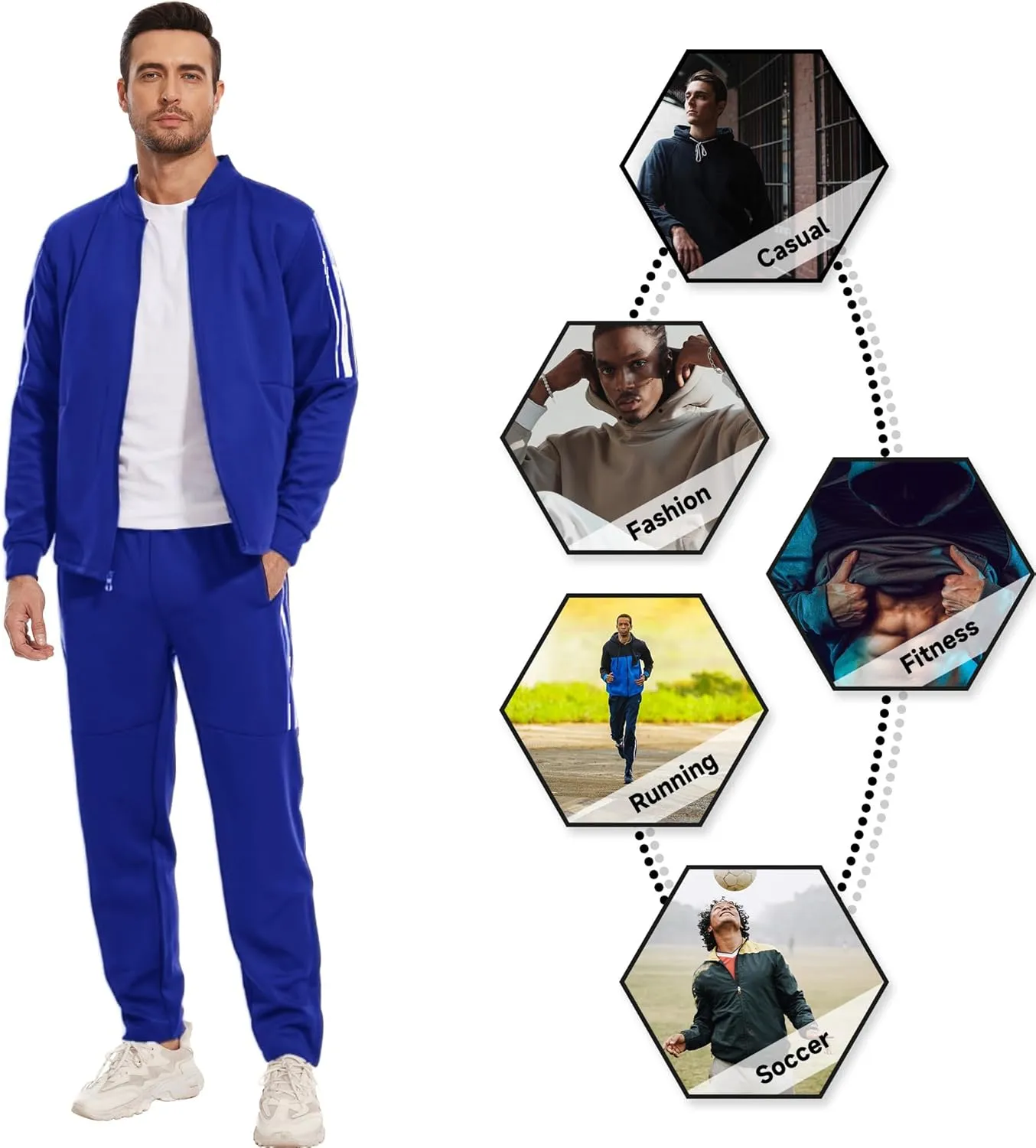 Men's Tracksuits Sweatsuits for Men Athletic Track Sweat Suits 2 Piece Set Full Zip Sports Jogging Suits Outfits
