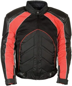 Milwaukee Leather-SH2153-Men's Combo Black/Orange Armored Leather/Textile/Mesh Jacket
