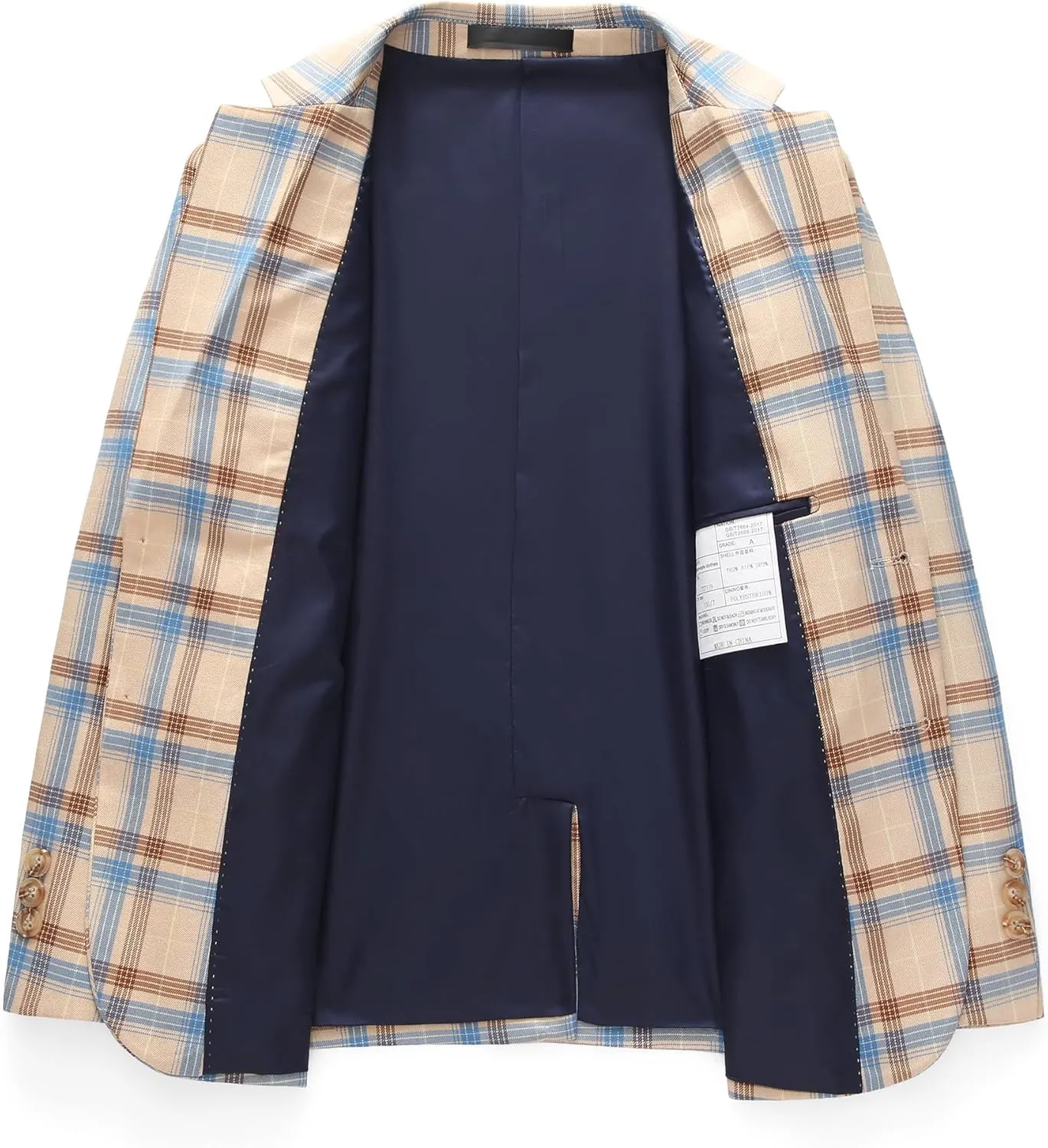 MOGU Boys Plaid Suits 3 Piece Slim Fit Tuxedo Formal Dresswear Suit Set Blazer Jacket Vest Pants Kids Outfits