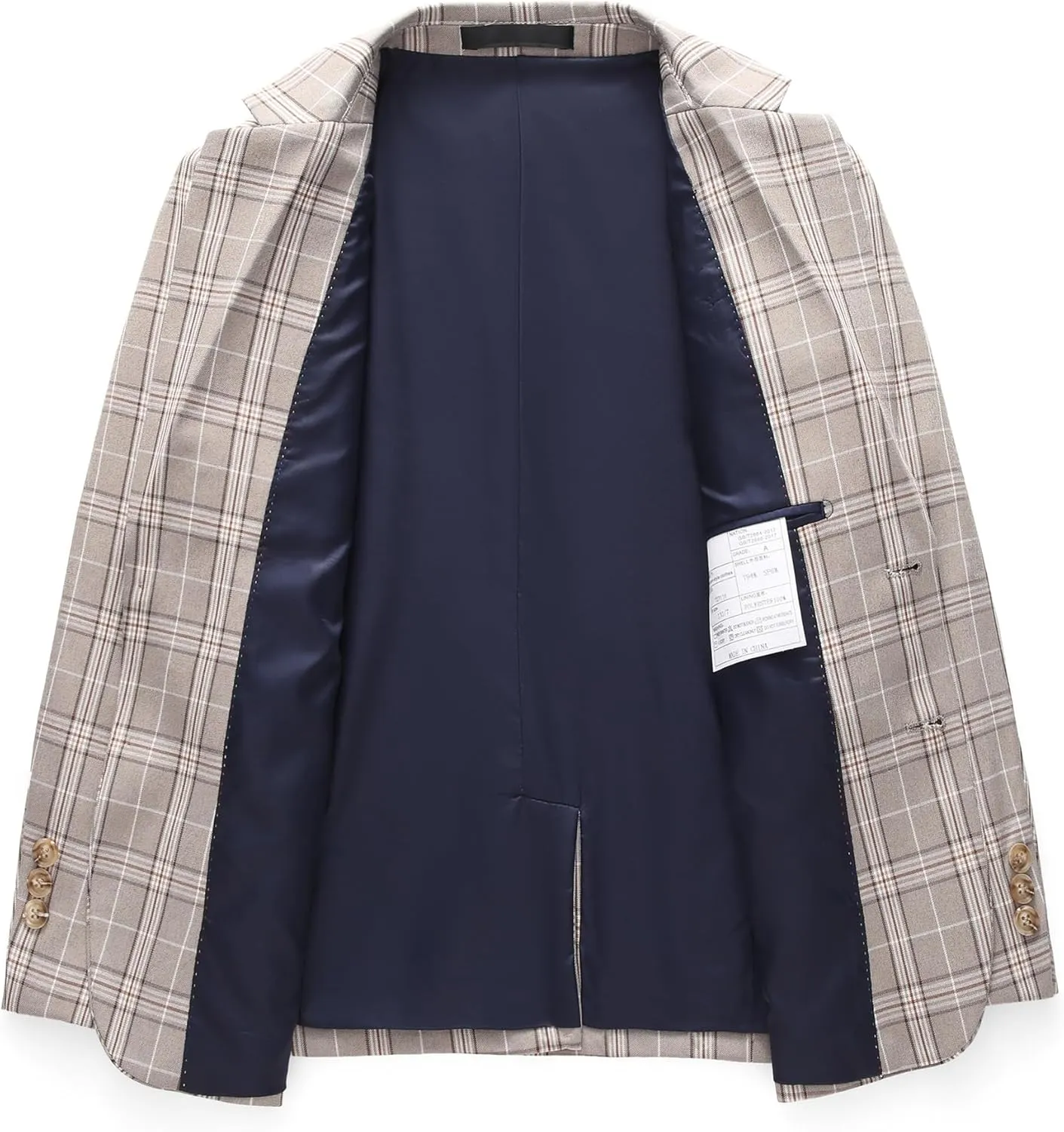 MOGU Boys Plaid Suits 3 Piece Slim Fit Tuxedo Formal Dresswear Suit Set Blazer Jacket Vest Pants Kids Outfits