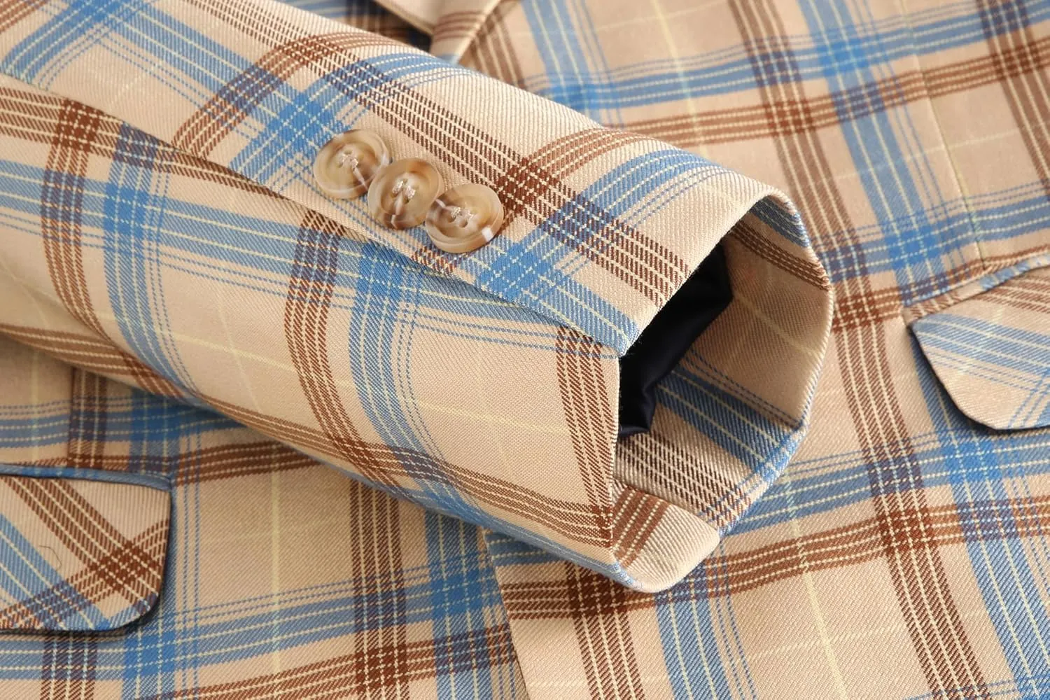 MOGU Boys Plaid Suits 3 Piece Slim Fit Tuxedo Formal Dresswear Suit Set Blazer Jacket Vest Pants Kids Outfits