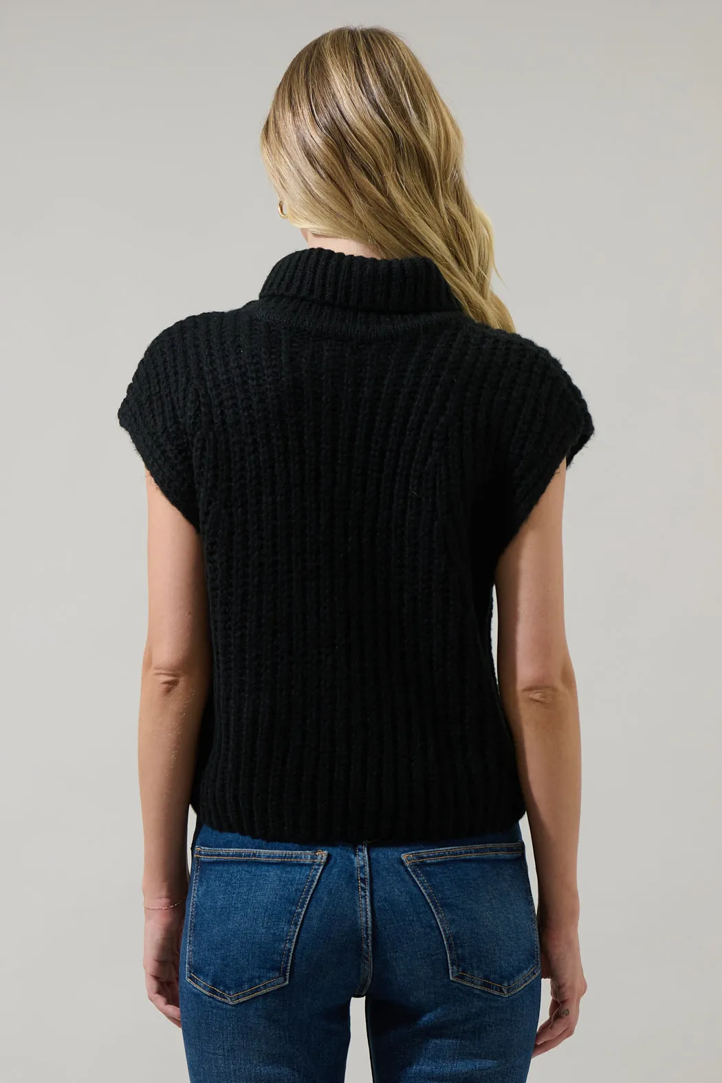 Monica Sleeveless Cropped Turtleneck Sweater