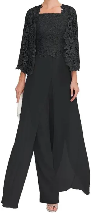 Mother of The Bride Pants Suits 3 Pieces Formal Dresses Mother of The Bride Wedding Party Outfit Evening Dress