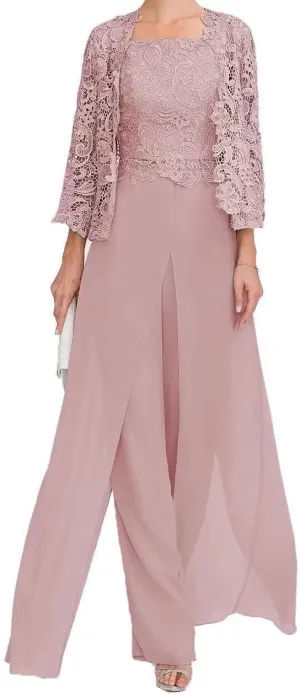 Mother of The Bride Pants Suits 3 Pieces Formal Dresses Mother of The Bride Wedding Party Outfit Evening Dress