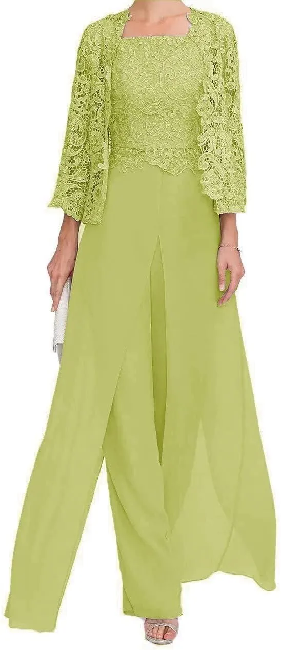 Mother of The Bride Pants Suits 3 Pieces Formal Dresses Mother of The Bride Wedding Party Outfit Evening Dress