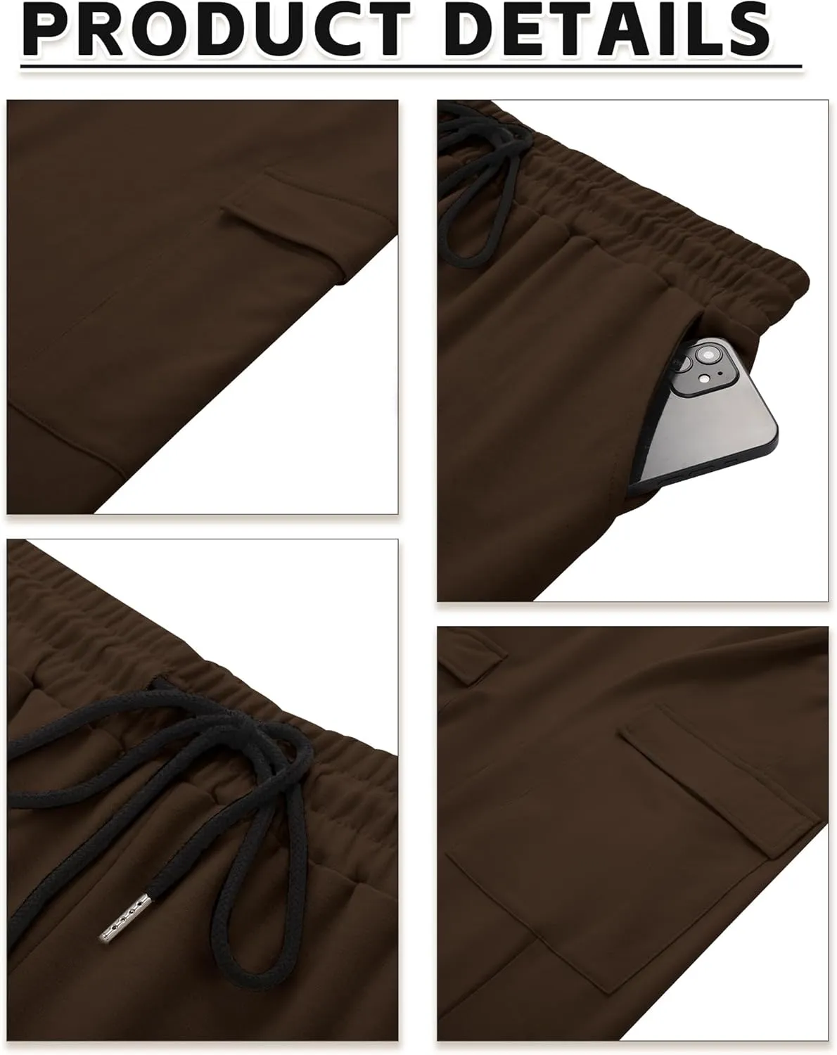 Neer 3 Pack Men's Cargo Sweatpants Baggy Open Bottom Straight Leg Drawstring Joggers Casual Lounge Pants with Pockets