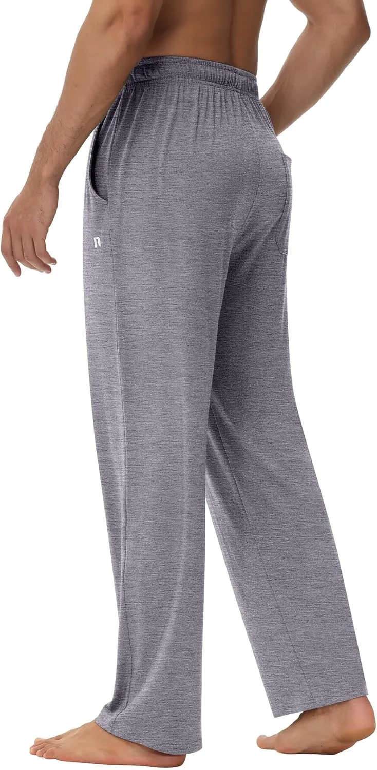 Neer 3 Pack Men's Yoga Sweatpants, Athletic Lounge Drawstring Pants Open Bottom Casual Loose Workout Jogger Pant with Pockets