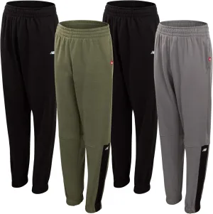 New Balance Boys Active Sweatpants - 4 Pack Performance Fleece Jogger Sweatpants for Boys - Jogger Pants with Pockets (8-20)