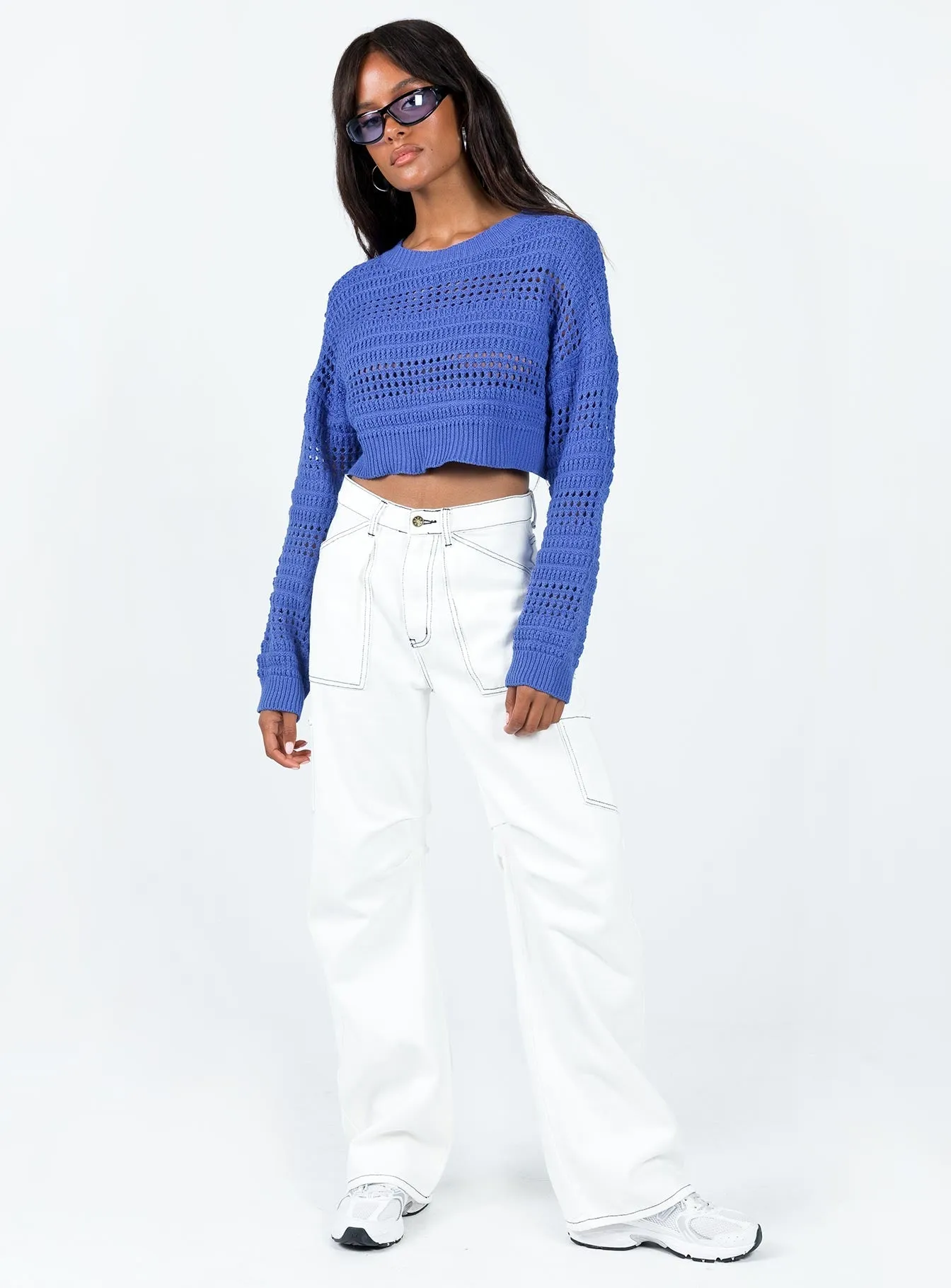 Newsam Cropped Sweater Blue