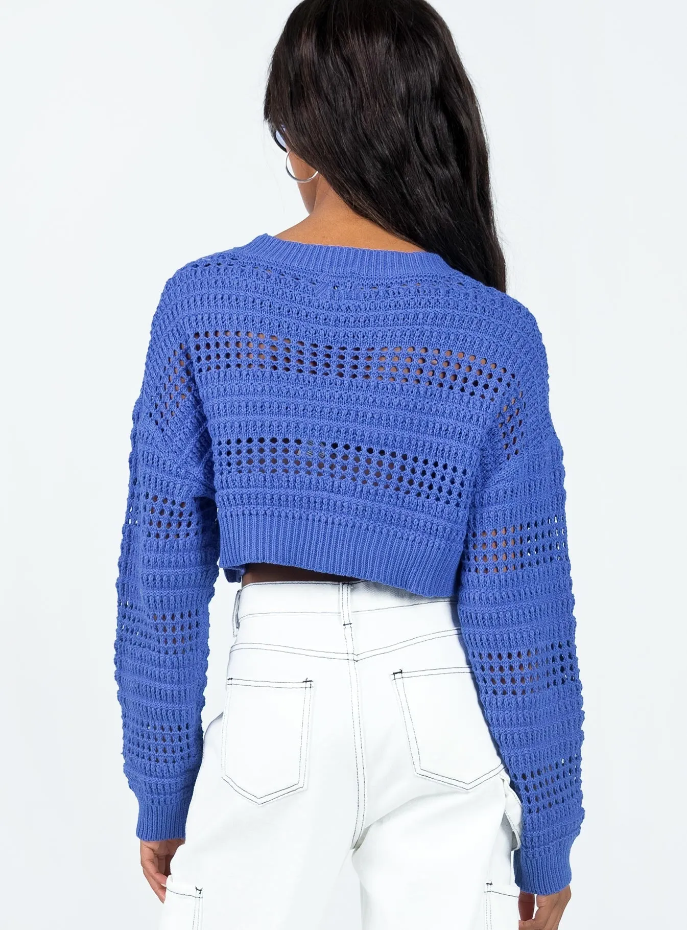 Newsam Cropped Sweater Blue