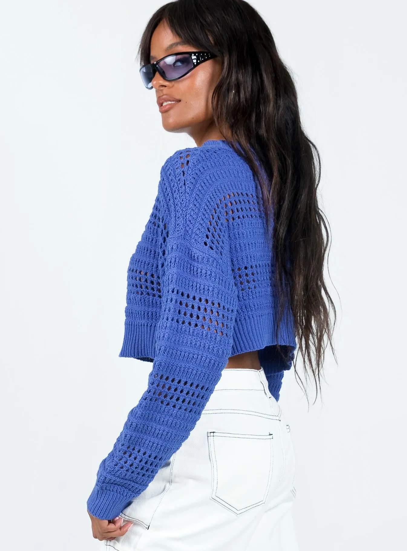 Newsam Cropped Sweater Blue