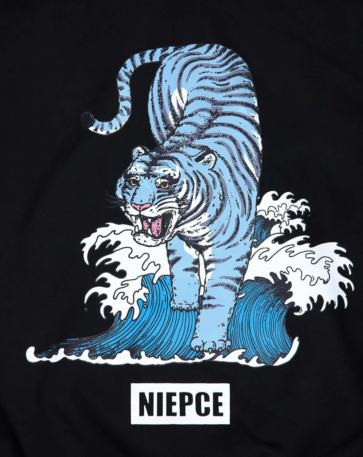 Niepce Inc Japanese Streetwear Tiger Graphic Hoodies for Men