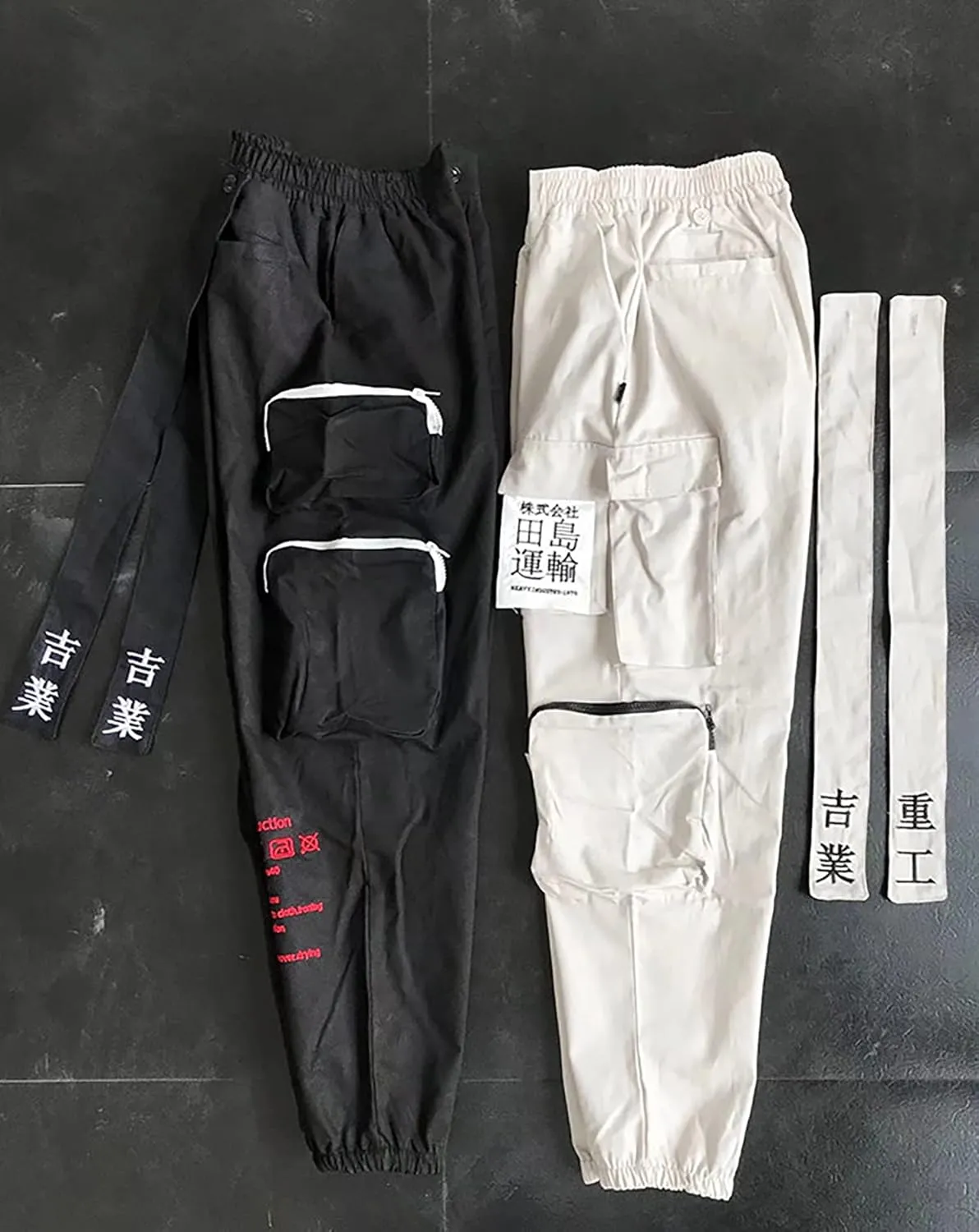 Niepce Inc Men's Japanese Streetwear Techwear Cargo Pants with Design
