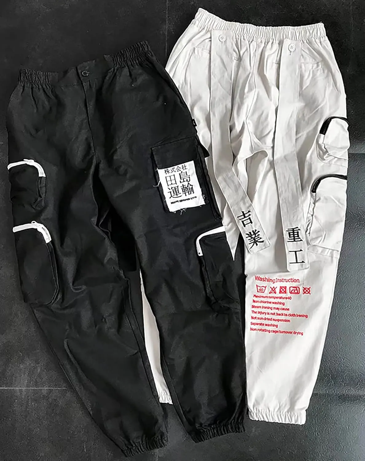 Niepce Inc Men's Japanese Streetwear Techwear Cargo Pants with Design