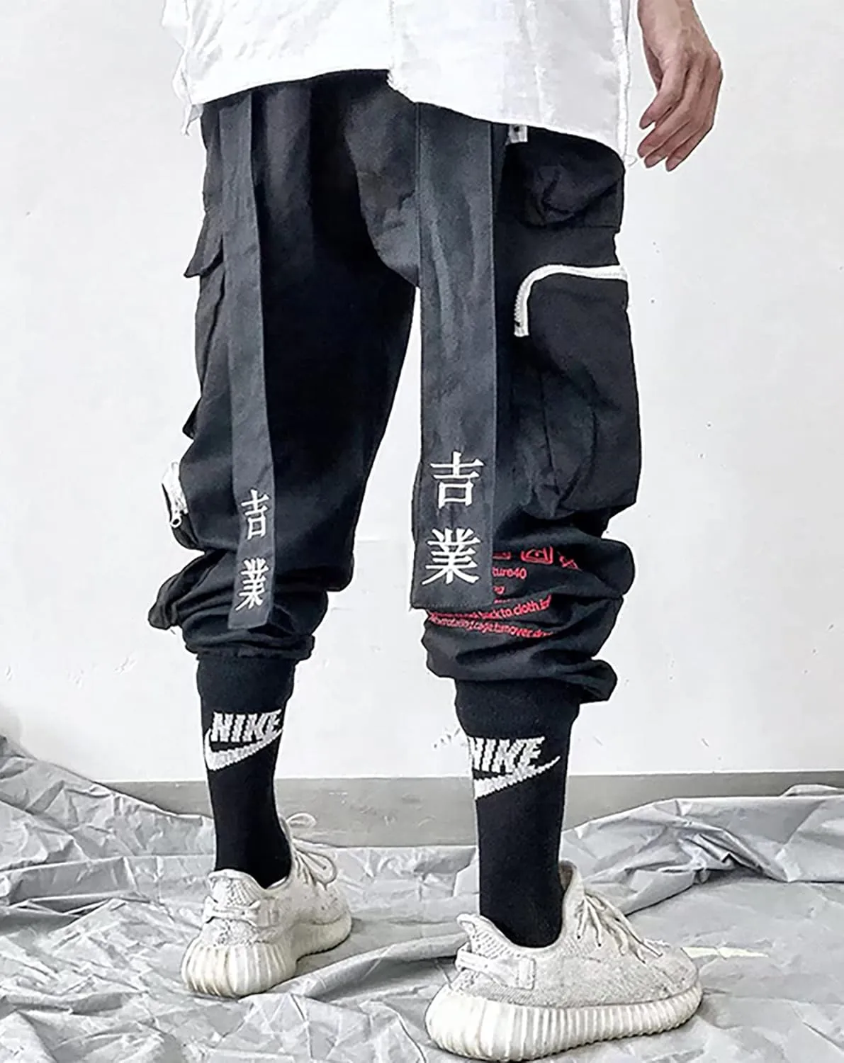 Niepce Inc Men's Japanese Streetwear Techwear Cargo Pants with Design