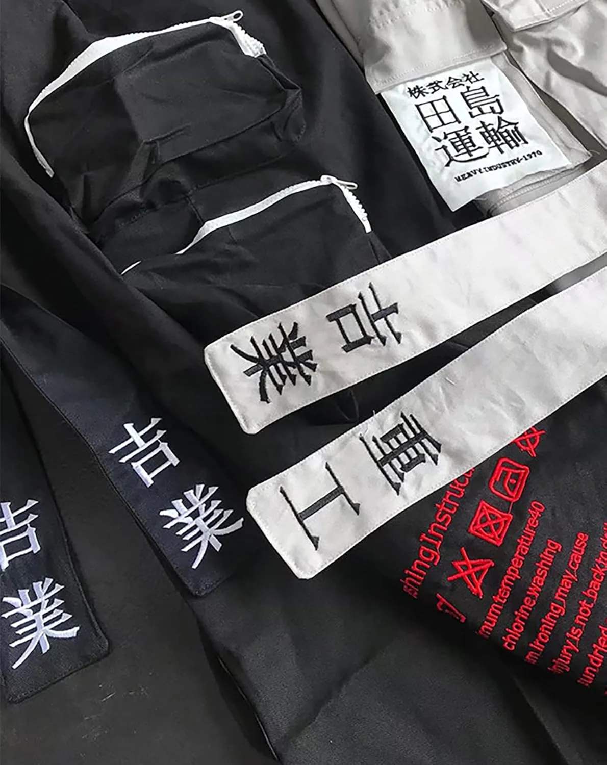Niepce Inc Men's Japanese Streetwear Techwear Cargo Pants with Design