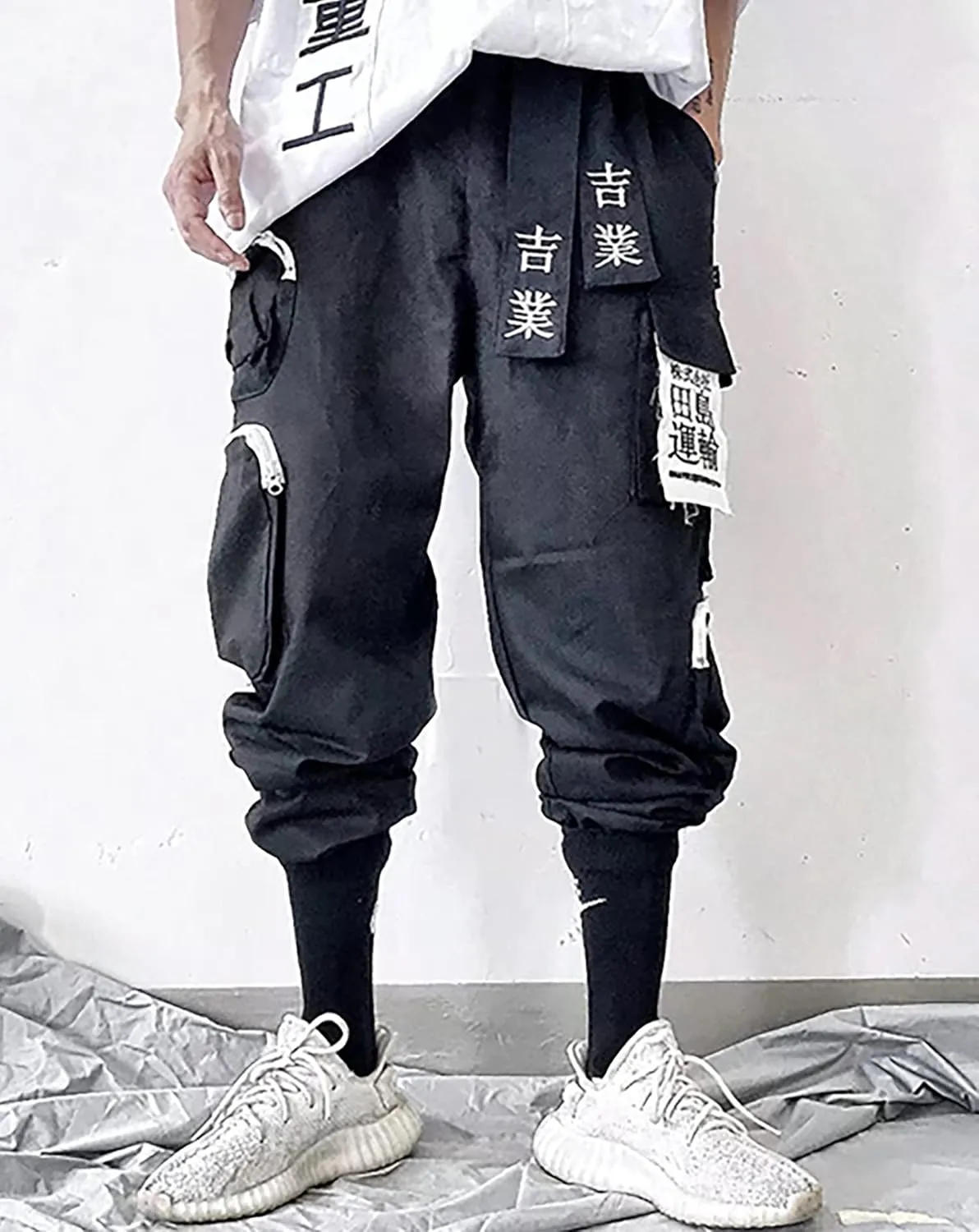 Niepce Inc Men's Japanese Streetwear Techwear Cargo Pants with Design